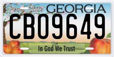 GA license plate CBO9649