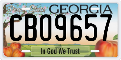 GA license plate CBO9657