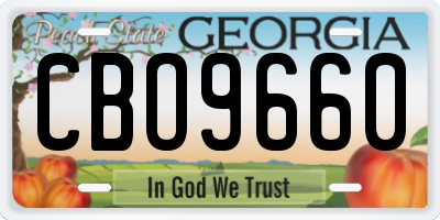GA license plate CBO9660