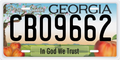 GA license plate CBO9662