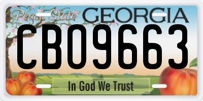 GA license plate CBO9663