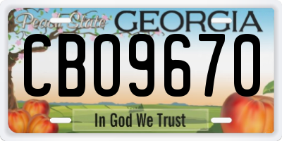 GA license plate CBO9670