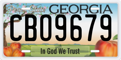 GA license plate CBO9679