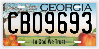 GA license plate CBO9693