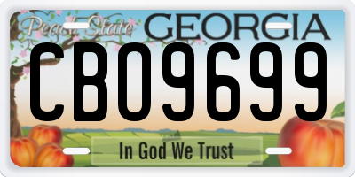 GA license plate CBO9699