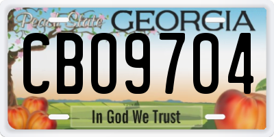 GA license plate CBO9704