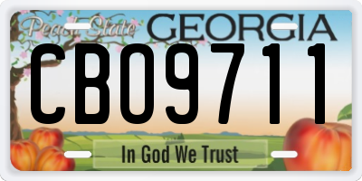 GA license plate CBO9711