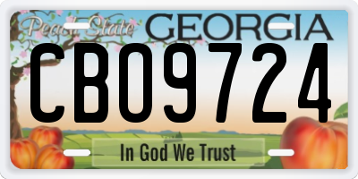GA license plate CBO9724
