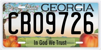 GA license plate CBO9726