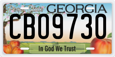 GA license plate CBO9730