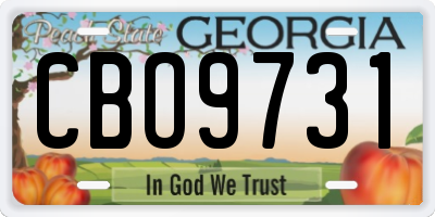 GA license plate CBO9731