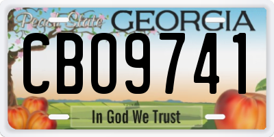 GA license plate CBO9741