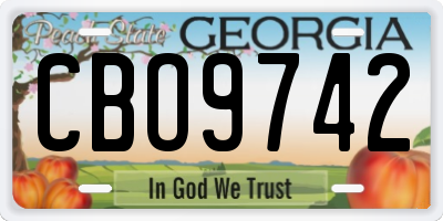 GA license plate CBO9742