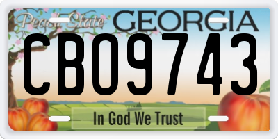 GA license plate CBO9743