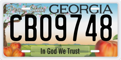 GA license plate CBO9748