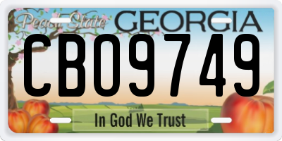 GA license plate CBO9749