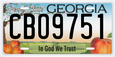 GA license plate CBO9751