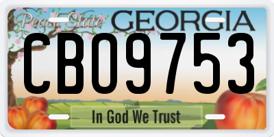 GA license plate CBO9753