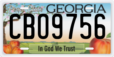 GA license plate CBO9756