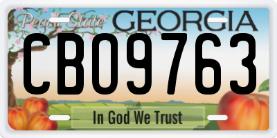 GA license plate CBO9763