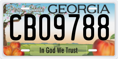 GA license plate CBO9788