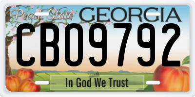 GA license plate CBO9792