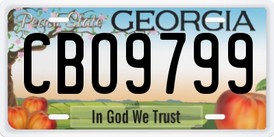 GA license plate CBO9799