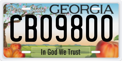 GA license plate CBO9800
