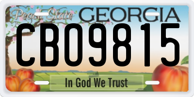 GA license plate CBO9815
