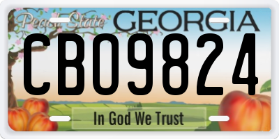 GA license plate CBO9824