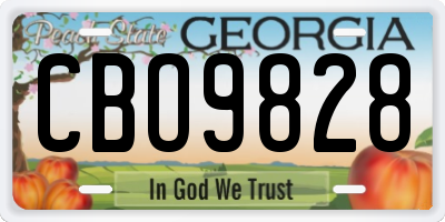 GA license plate CBO9828