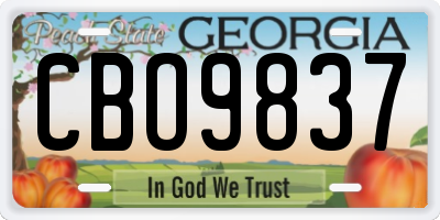 GA license plate CBO9837
