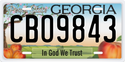 GA license plate CBO9843