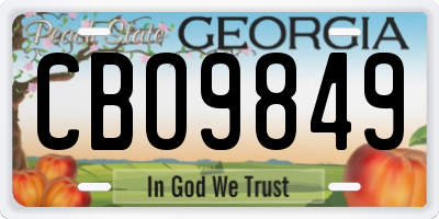 GA license plate CBO9849