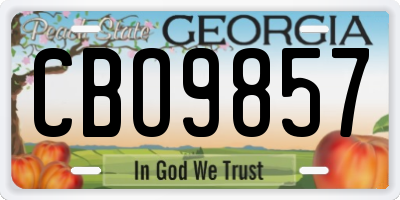 GA license plate CBO9857