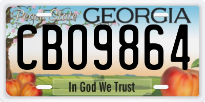 GA license plate CBO9864