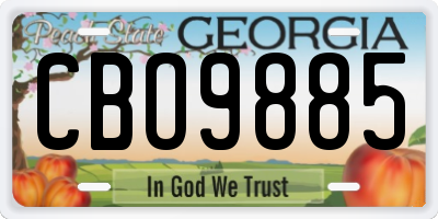 GA license plate CBO9885