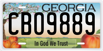 GA license plate CBO9889