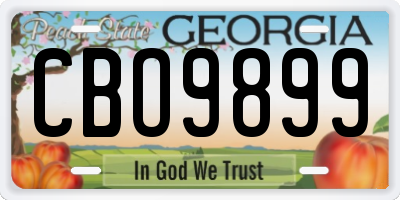 GA license plate CBO9899