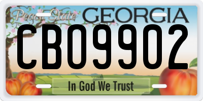 GA license plate CBO9902