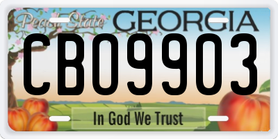 GA license plate CBO9903