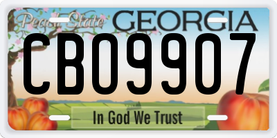 GA license plate CBO9907