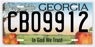 GA license plate CBO9912