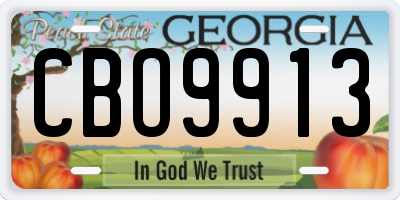 GA license plate CBO9913