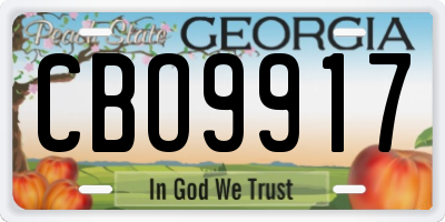 GA license plate CBO9917