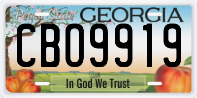 GA license plate CBO9919