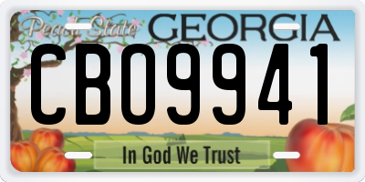 GA license plate CBO9941