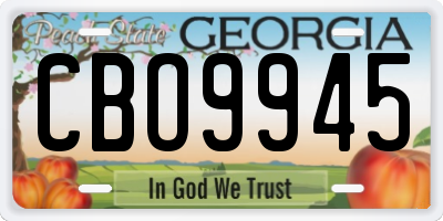 GA license plate CBO9945