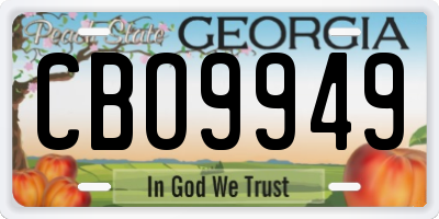 GA license plate CBO9949