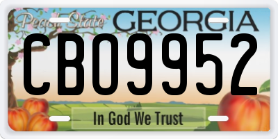 GA license plate CBO9952